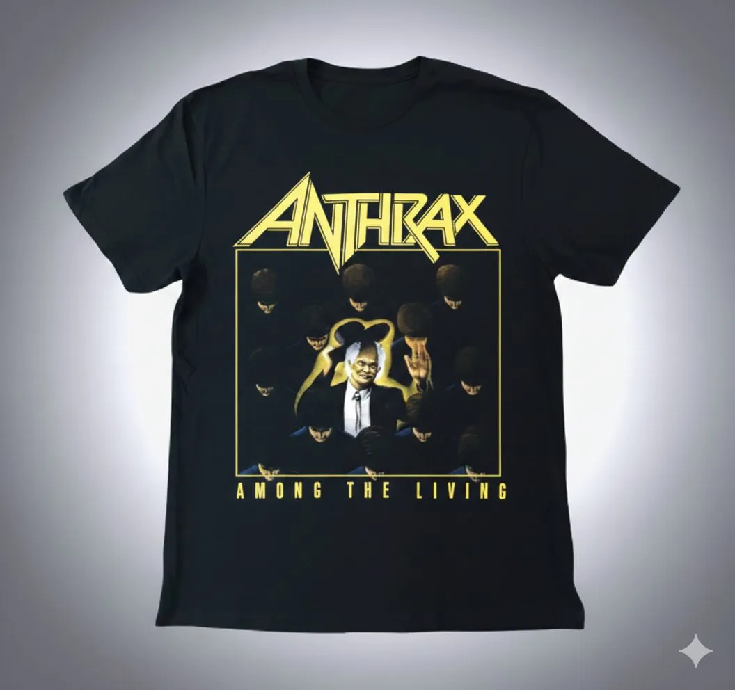 черна метъл тениска Anthrax с обложката на албума Among The Living