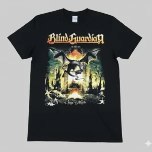черна метъл тениска Blind Guardian с щампа на дракон от албума A Twist in the Myth