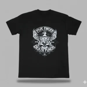 Черна тениска Five Finger Death Punch 5FDP ситопечат