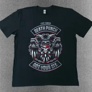 метъл тениска Five Finger Death Punch Got Your Six черна с череп