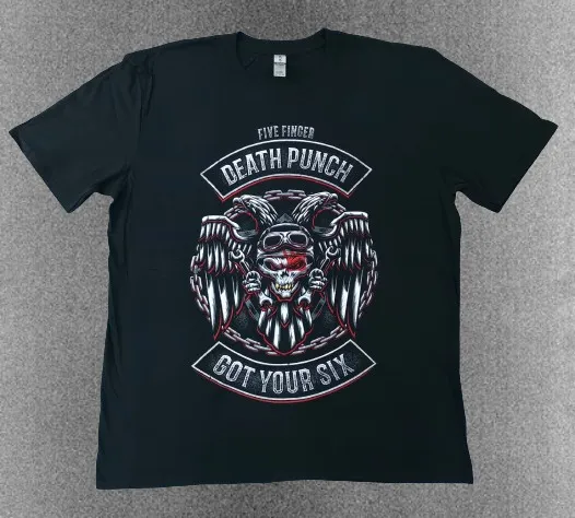 метъл тениска Five Finger Death Punch Got Your Six черна с череп