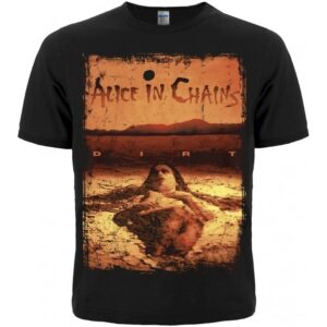 Черна памучна тениска Alice in Chains с обложката на албума Dirt