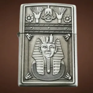 Релефна метална бензинова zippo запалка с Тутанкамон