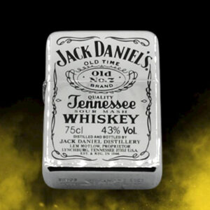 Метална бензинова запалка Jack Daniel's огледално сива