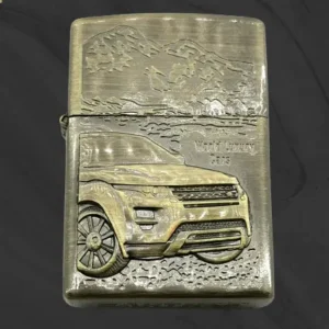 Ретро златиста метална бензинова zippo запалка с джип World Luxury Cars
