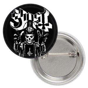 Кръгла метална значка Ghost Papa Emeritus 25 мм в черно и бяло