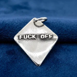 Стоманен двустранен медальон с надпис Fuck Off