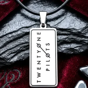 Правоъгълен стоманен медальон Twenty One Pilots с лого
