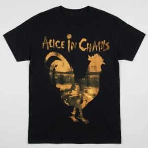 Мърч тениска Alice in Chains с графика Rooster Dirt в ситопечат