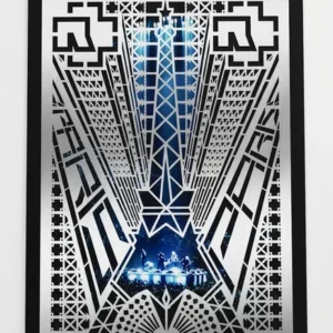 Самозалепващ постер Rammstein Paris за стена с индустриален дизайн и лого на групата