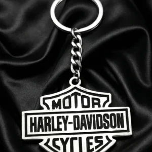 Сребрист метален ключодържател за мотор Harley-Davidson
