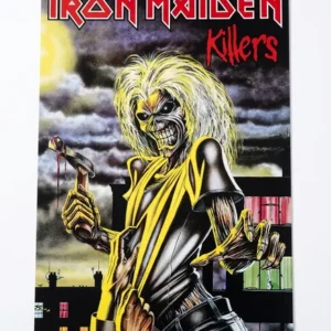 Самозалепващ плакат на Iron Maiden Killers за стена с легендарния Еди и брадва