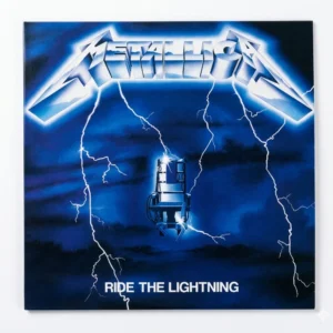 Матов самозалепващ малък плакат стикер Metallica Ride the Lightning със светкавици и електрически стол