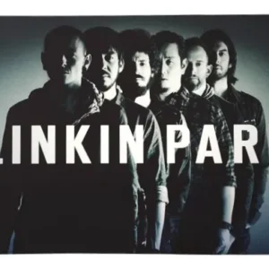 Хоризонтален постер Linkin Park Band Portrait с музикантите в силует и бяло лого