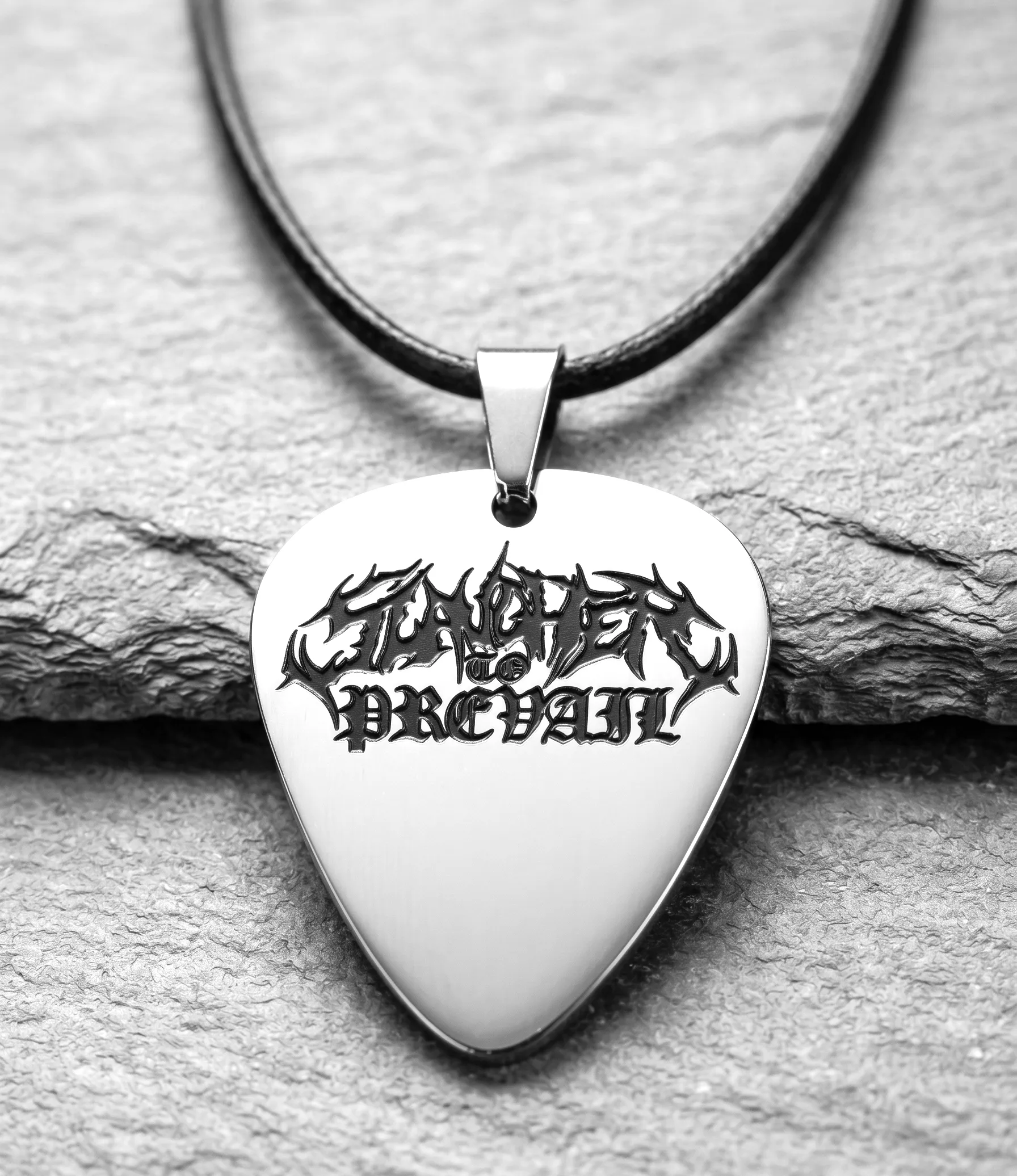 Стоманен двулицев медальон перце Slaughter to Prevail с гравирано лого на групата