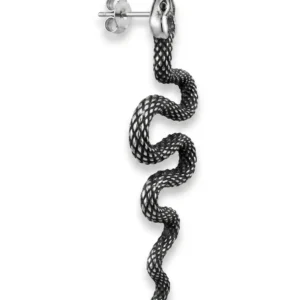 Обеца змия от медицинска стомана уникален дизайн - Hover Image
