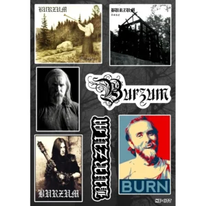 Мрачни рок стикери Burzum с винилова защита на лист A5