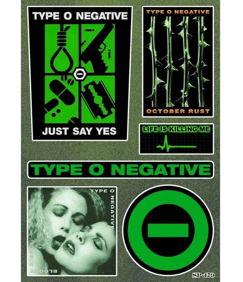 Лист A5 с декоративни винилови стикери Type O Negative