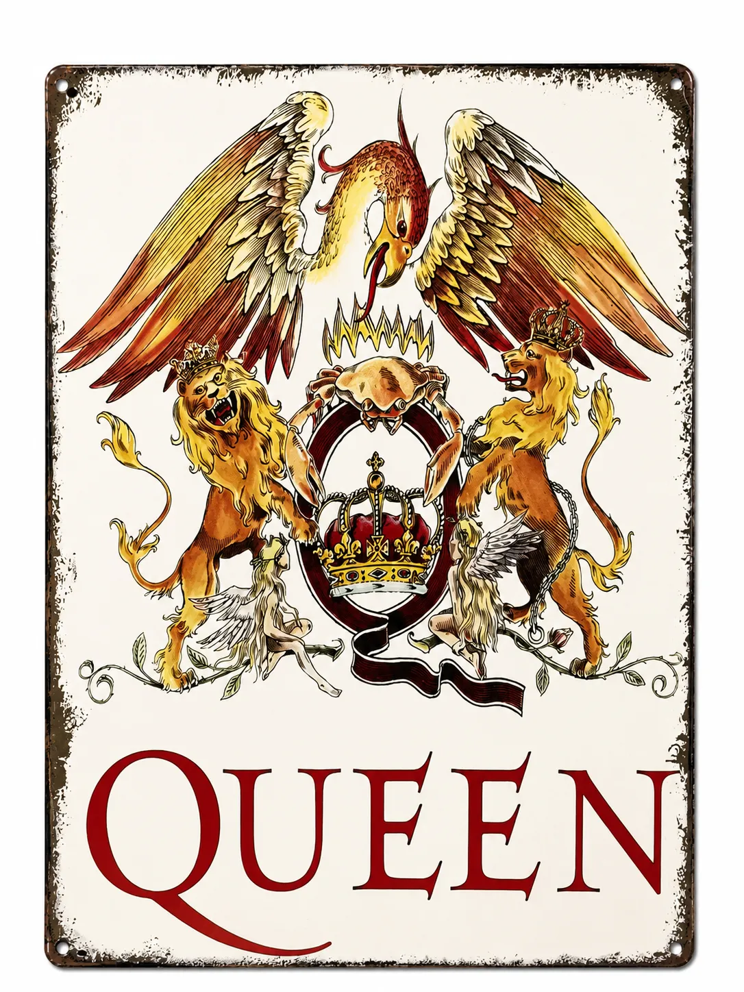 Картина Queen за стена с легендарен рок герб и феникс
