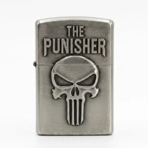 Метална газова запалка Punisher с 3D череп и ретро ефект