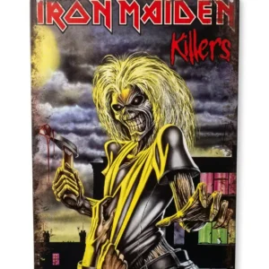 Метална картина Iron Maiden Killers с отвори за окачване в ъглите