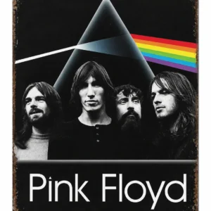 Стилна метална табела Pink Floyd с призма и олекотен дизайн