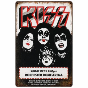 Стилна метална картина kiss рок декор с членовете на групата