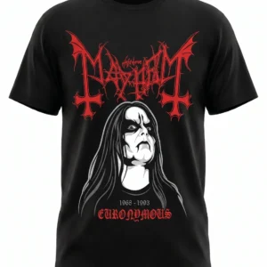 Черна метъл тениска Mayhem Euronymous от памучна материя