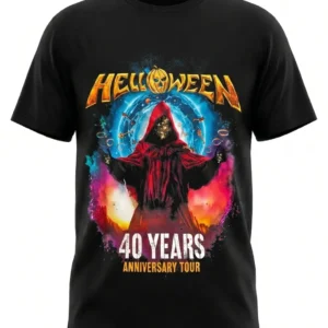 Памучна тениска Helloween 40 Years Anniversary Tour от чист памук