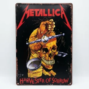 Страхотна метална картина Metallica Harvester of Sorrow с череп и лого