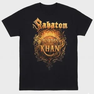 Памучна тениска Sabaton Hordes of Khan за любители на рок музика отпред