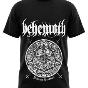 Черна памучна тениска Behemoth Polonia Heretica